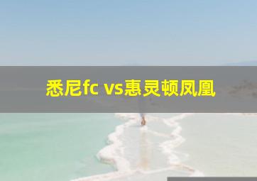 悉尼fc vs惠灵顿凤凰